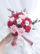 Load image into Gallery viewer, Pink and Red Soap Rose Bridal Bouquet 一 尽意,百事皆喜红粉色系新娘手捧(香皂花)