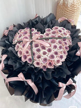 Load image into Gallery viewer, Hearty Sour Plum Fresh Flower Bouquet 99朵爱心乌梅紫玫瑰花束(鲜花fresh flowers)