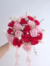 Load image into Gallery viewer, Red Pink Soap Rose Bridal Bouquet赤绳系定,白头永偕红粉新娘手捧(香皂花)