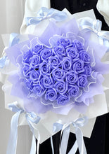 将图片加载到图库查看器，33 Purple Soap Butterfly Bouquet (love you forever) 33朵爱你一辈“紫”（香皂玫瑰）蝴蝶花束
