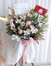 Load image into Gallery viewer, Get rich and Happy Grand
Opening Flower Bucket 生意昌盛、
财源滚滚开业花篮（鲜花）
