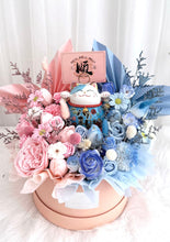 Load image into Gallery viewer, Mix Color Soap Flower Bucket with Fortune Cat 粉蓝色系招财猫双色开业香皂花桶
