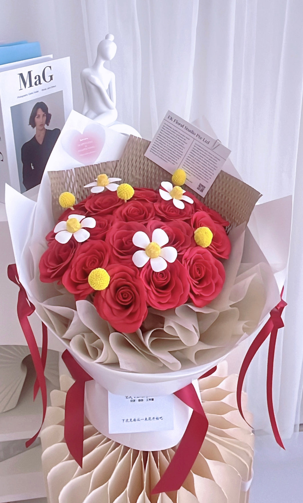 新品•❤️初绽的春芽，如梦似恋（19朵香皂玫瑰）