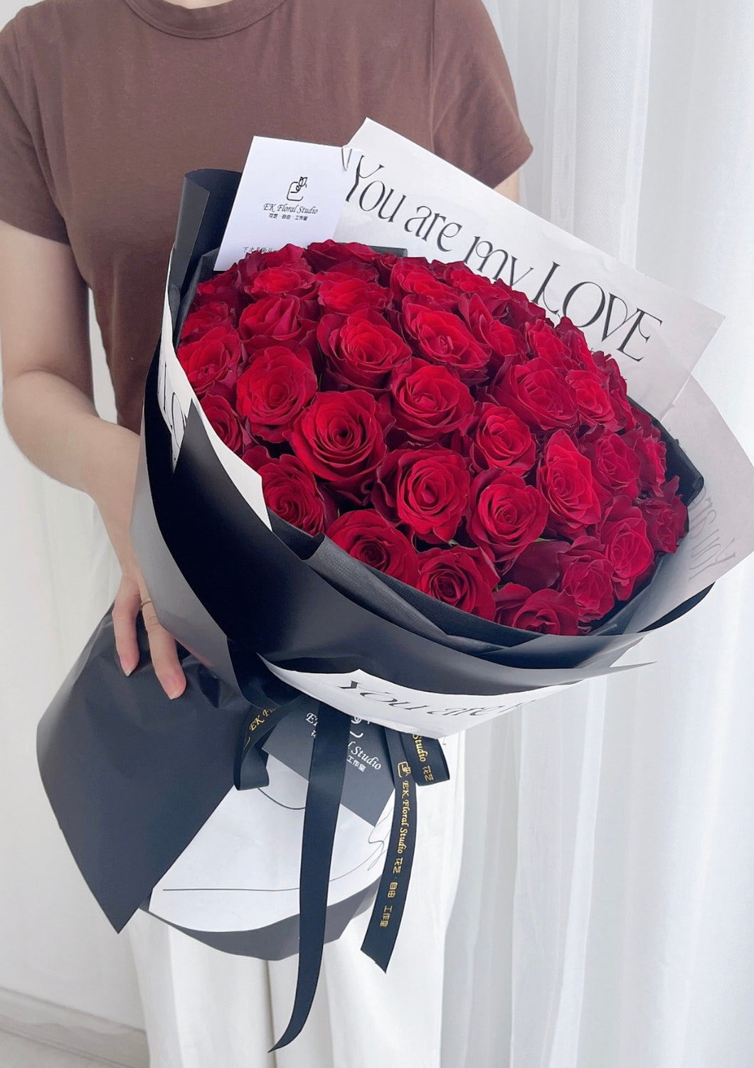 52 Red Fresh Rose Bouquet (Love You Forever) 52朵（鲜花）红玫瑰花束·情定终身