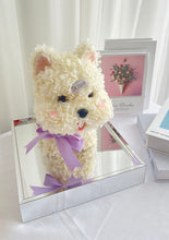 Load image into Gallery viewer, White Terrier Preserved Acrylic Box 俏皮西高地永生花亚克力罩
