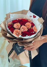 将图片加载到图库查看器，19 Cappuccino Rose Fresh Flower Bouquet 19朵鲜花卡布奇诺红玫瑰花束 （恋你如初）
