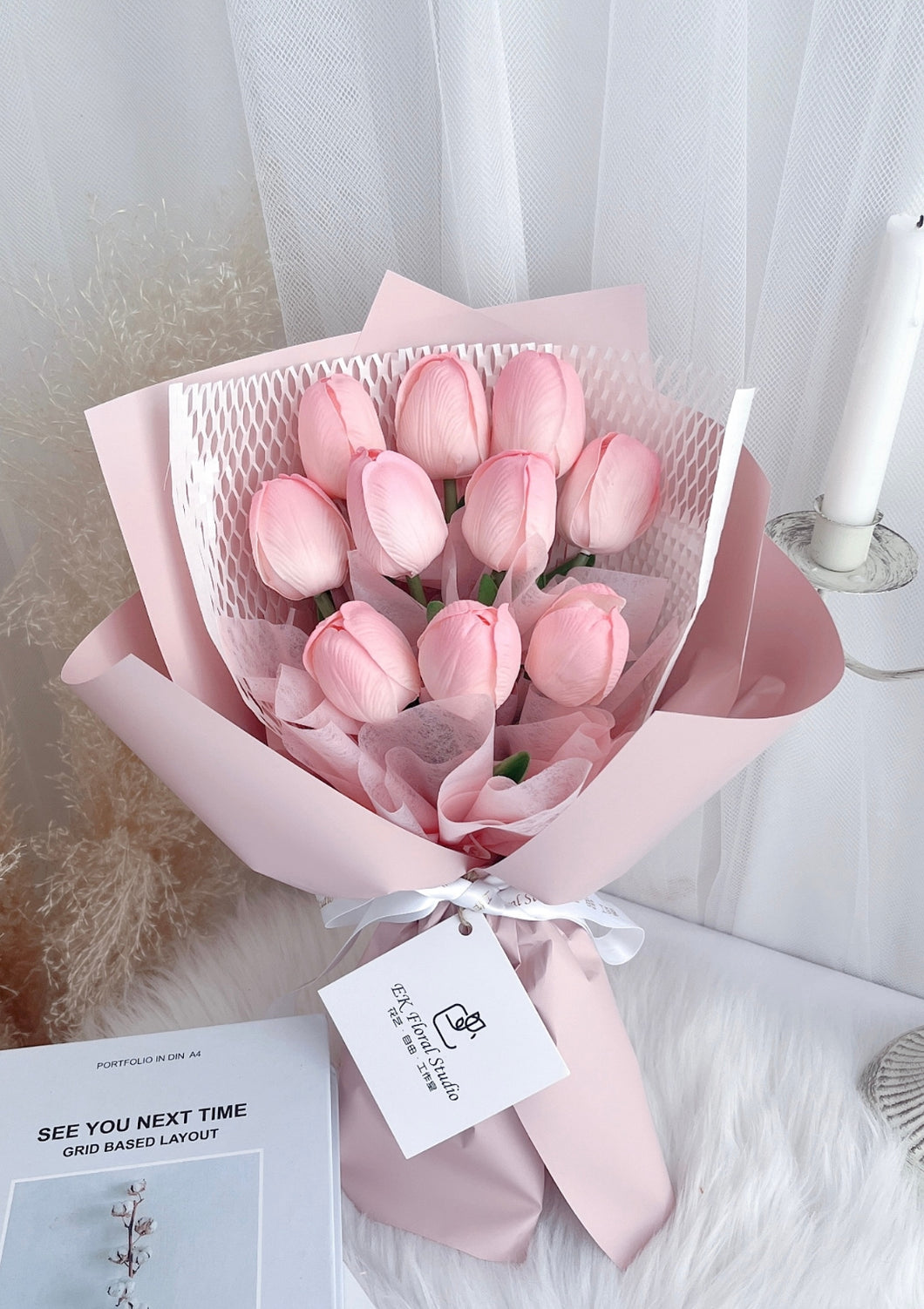 Pink Soap Tulip Bouquet 粉色系香皂郁金香花束
