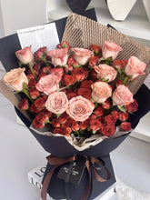 Load image into Gallery viewer, 长日欢喜，四季陪你（鲜花卡布奇诺泡泡玫瑰fresh flowers）
