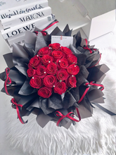 Load image into Gallery viewer, 19 Fresh Rose Flower Bouquet 情有独钟. 热爱因你（19朵红玫瑰鲜花fresh flowers）
