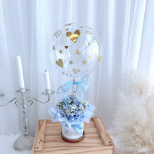 将图片加载到图库查看器，Blue Star Balloon Chrysanthemum Ceramic Gift Box  甜蜜告白气球蓝色系满天星小菊陶瓷礼盒
