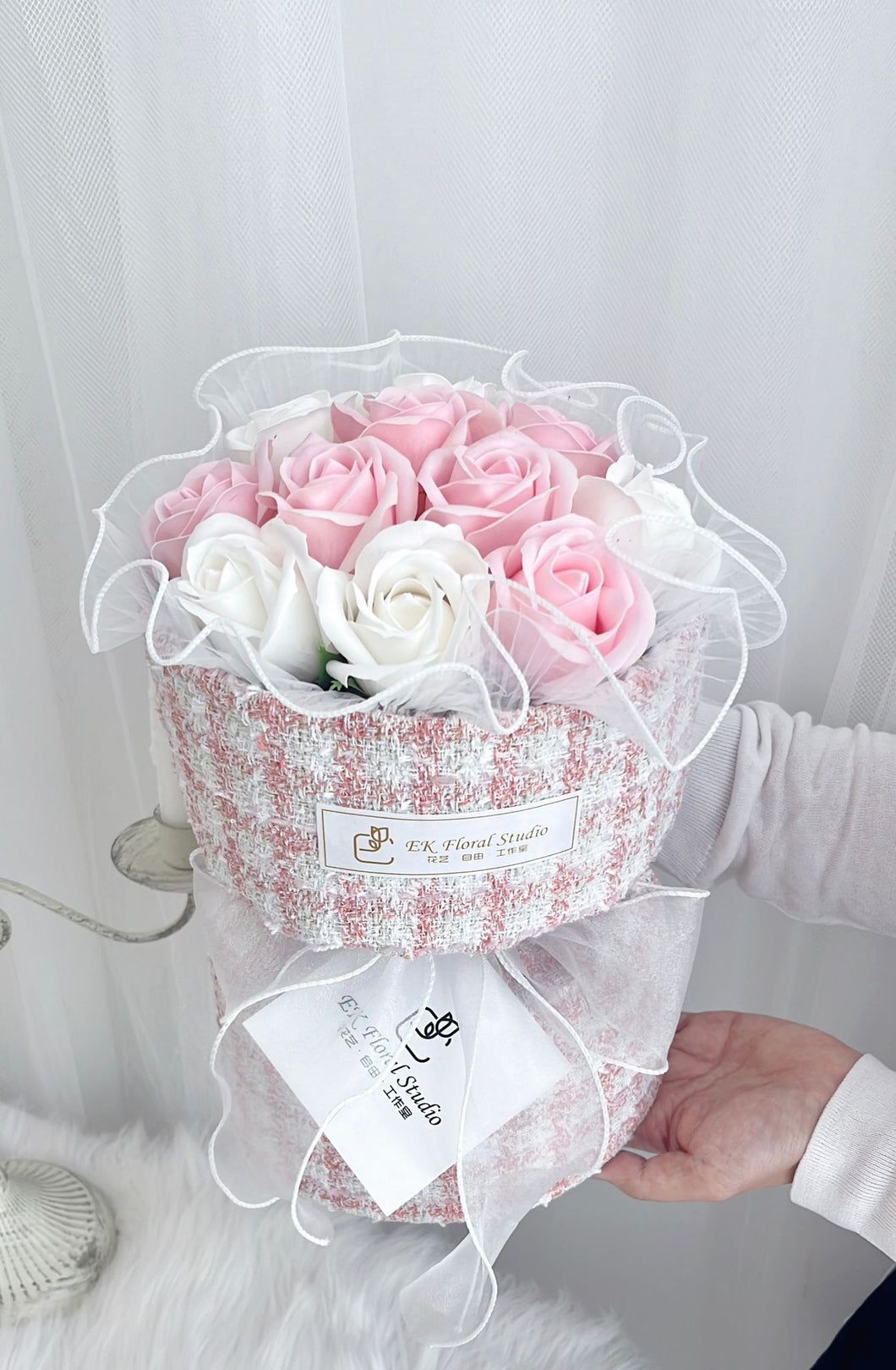 11朵粉白色俄罗斯（香皂花）花束·属于小公主🤍🩷