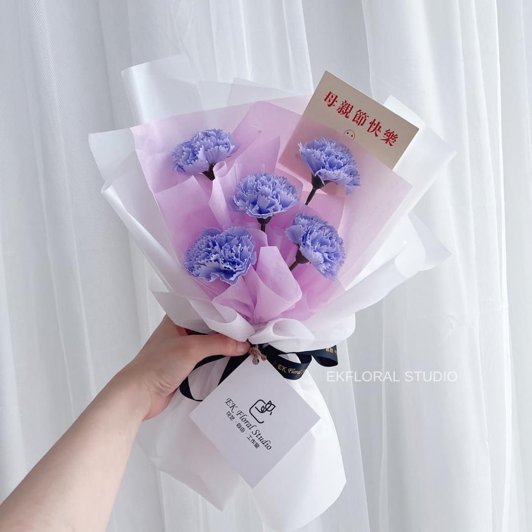 Lilac Carnation Soap Flower Bouquet  紫丁香色康乃馨香皂花束（香皂花）
