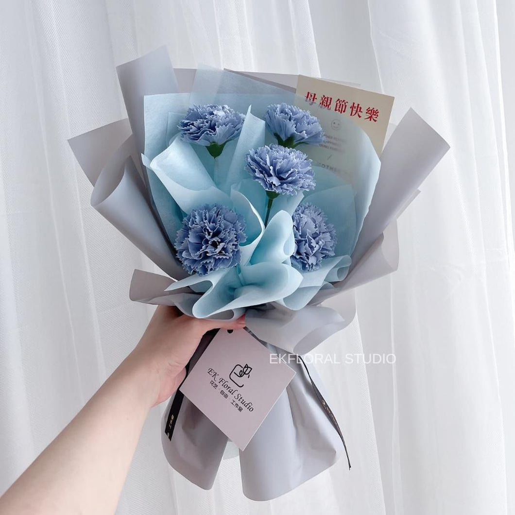 Hazy Blue Carnation Soap Flower Bouquet  雾霾蓝康乃馨香皂花束（香皂花）