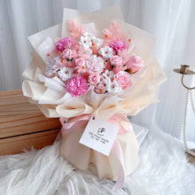 Load image into Gallery viewer, Pink Korean Carnation Soap Flower Bouquet 韩式粉色系康乃馨玫瑰香皂花束
