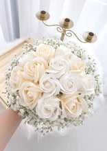 将图片加载到图库查看器，13 Soap Rose Bridal Bouquet + Groom Corsage13朵香皂玫瑰手捧花+新郎胸花

