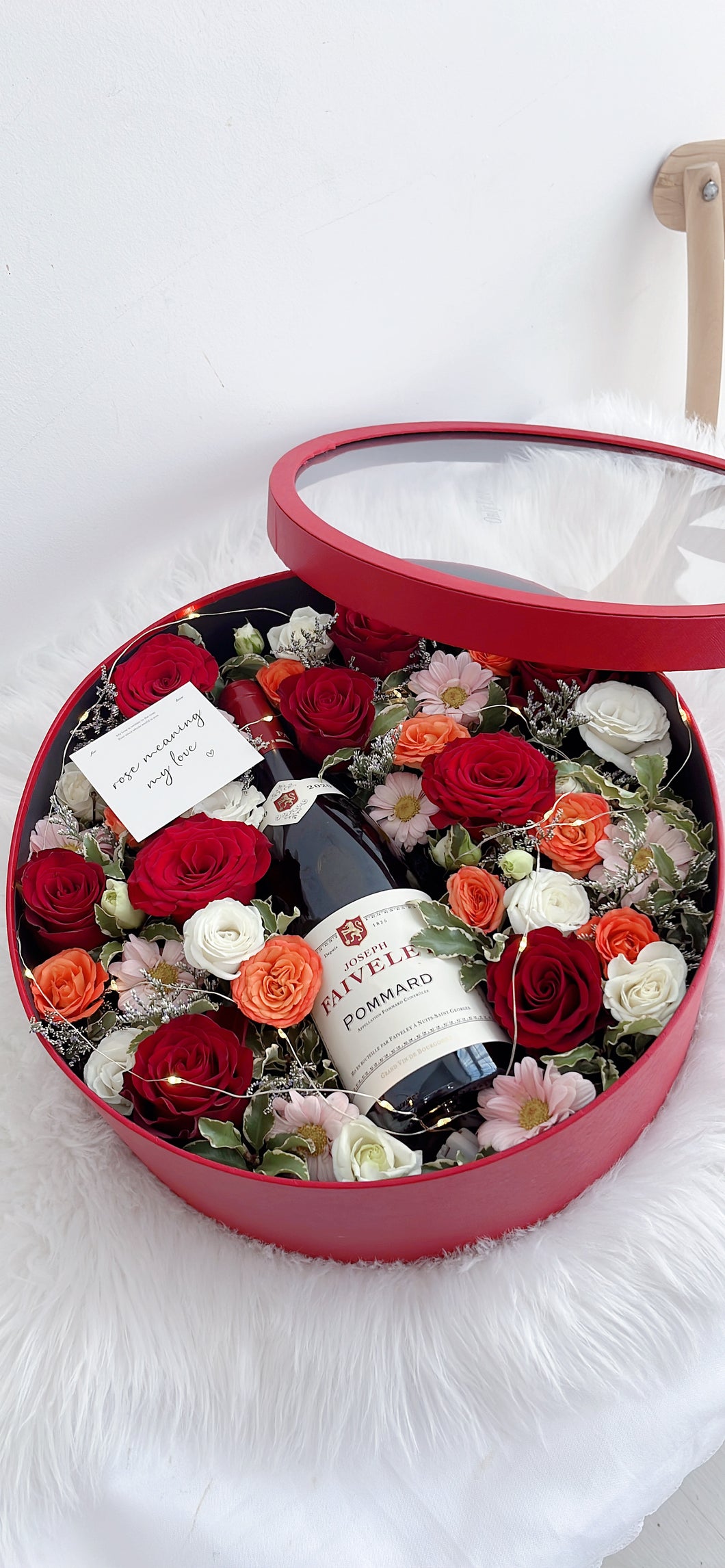’Joseph Faiveley Pommard‘ Red Wine Flower Box 红酒鲜花盒